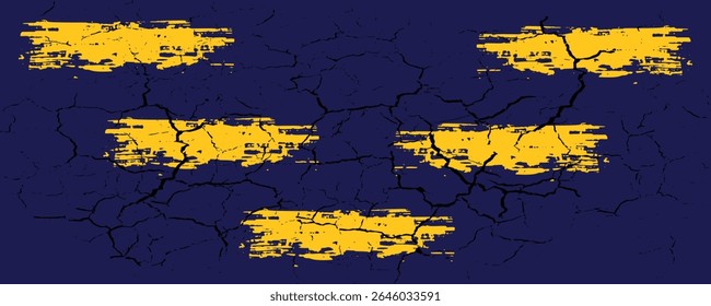 Abstract yellow-blue frame on a dark background. Sporty design in grunge style. vector Illustration for sports.modern.eps 10.