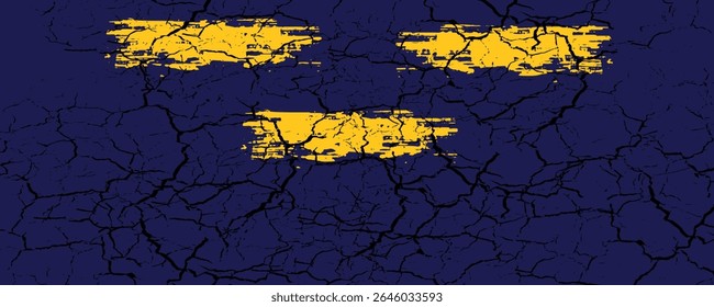 Abstract yellow-blue frame on a dark background. Sporty design in grunge style. vector Illustration for sports.modern.eps 10.