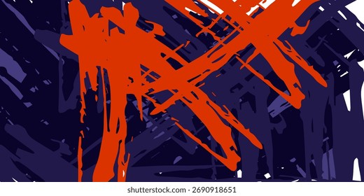 Abstrakter gelb-blauer Rahmen auf dunklem Hintergrund. Sportliches Design im Grunge-Stil. Illustration für Sport, Leichtathletik, Training, Training, etc.