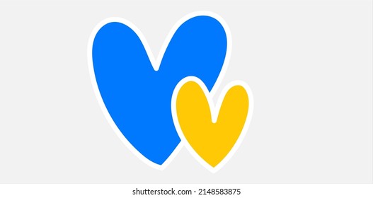 Abstraktes gelb-blaues Herz in den Farben der ukrainischen Flagge. Kein Krieg, Rette die Ukraine. Anti-Kriegs-Vektormuster.