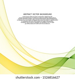 abstract yellow-green wave. Vector graphics. layout for advertising. presentation template