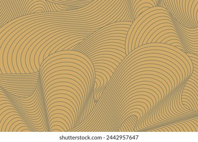 Abstract yellowish brown and gray irregular stripes textured background. seamless geometric pattern design for certificates, invitations, textiles, clothing, covers and etc.