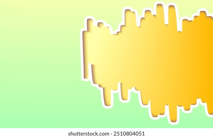 Abstract Yellow-Orange Gradient Blob on Green Background. Modern Gradient Blob with Jagged Edges. Creative Yellow-Orange Gradient Design Element. Abstract Gradient Blob for Web and Print Media
