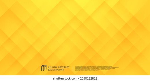Abstract yellow-orange gradient geometric square with lighting and shadow background. Modern futuristic wide banner design. Can use for ad, poster, template, business presentation. Vector EPS10