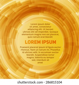 Abstract yellow-orange round text presentation template for design workflow