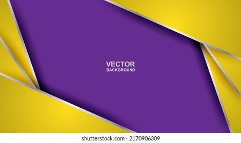 Abstract. Yellow-purple gradient geometric overlap shape background. vector.
