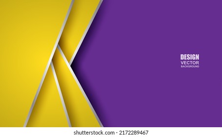 Abstrakt. Geometrischer, gelb-violetter Farbverlauf-Überlappungshintergrund. Vektor.