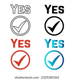 Abstract Yes Checkmark Silhouette Illustration, can be used for business designs, presentation designs or any suitable designs.