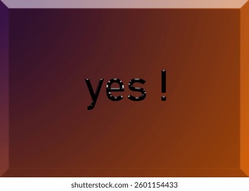 Abstract Yes Text Effect Design Purple Background