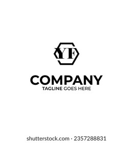 Abstrakter YF-Brief, einfaches Logo-Design, Vektorgrafik-Vorlage