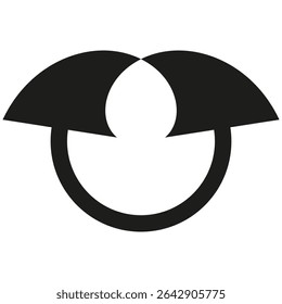 Abstract yin yang. Dual curved icon. Balanced circular emblem. Vector harmony shape.