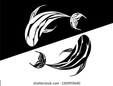abstract yin yang and pisces design