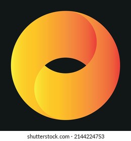 abstract yin yang symbol with sun