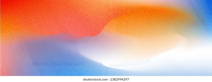 Abstract Yk aesthetic multicolor noise light background. Retro color pattern with grain texture. Bright warm reflection, blue orange dusty backdrop. Gradation paint pattern, grainy hologram banner