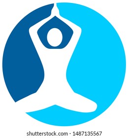Abstract Yoga blue button vector illustration