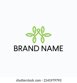 Abstract yoga human logo. Thread person flower balance logotype. Creative spa