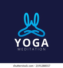 Abstract Yoga logo. Modern linear icon. Meditation simple minimalist logo.