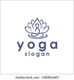 Abstract Yoga Logo template design. lotus and human abstract.