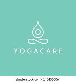 Abstract Yoga Logo Template Design Linear style. Health Spa Meditation Harmony Logotype concept. Human pose icon.