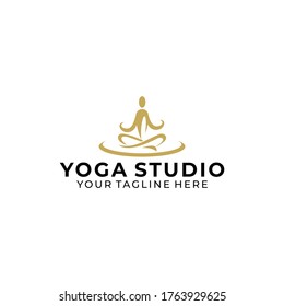 Abstract Yoga Logo template design. Human pose icon.