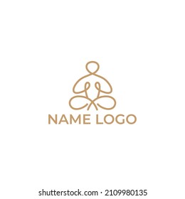 Abstract Yoga Logo template design. Human pose icon