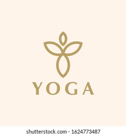 Abstract Yoga Logo template Linear Style. Health Spa Harmony Logotype concept.