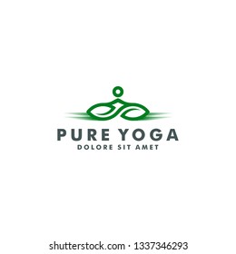 Abstract Yoga logo template, wellness icon, health spa design vector illustration