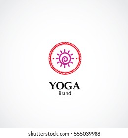 abstract yoga mandala business logo symbol