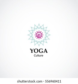 abstract yoga mandala business logo template