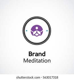 abstract yoga mandala business logo template