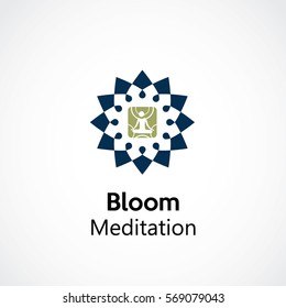 abstract yoga mandala business logo template