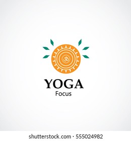 abstract yoga mandala symbol, business logo concept