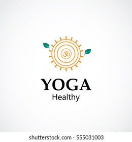 abstract yoga mandala symbol, health care business logo concept
