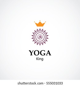 abstract yoga mandala symbol, health care business logo concept