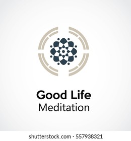 abstract yoga and meditation mandala, health care business logo template