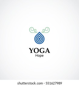 abstract yoga symbol logo 
