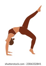 Abstract yoga woman poses illustration. Vector illustration.