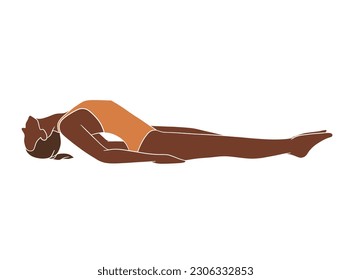 Abstract yoga woman poses illustration. Vector illustration.