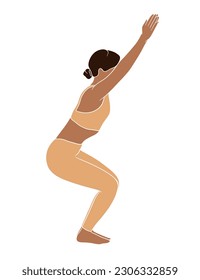 Abstract yoga woman poses illustration. Vector illustration.