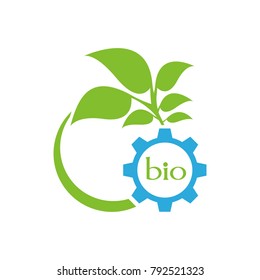 Abstract young tree. Biotechnology sign. Ecological technologies of the future. 