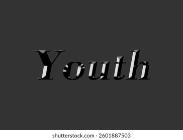 Abstract Youth Text Effect Design Black Background