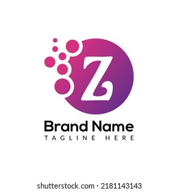 Abstract Z letter modern bubble logo design template