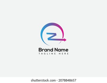 Abstract Z letter modern initial logo design