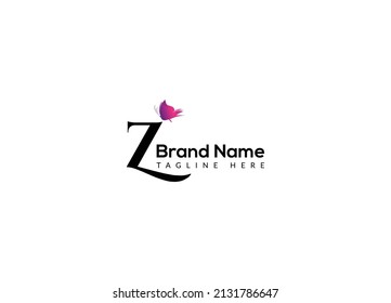 Abstract Z letter modern initial butterfly lettermarks logo design