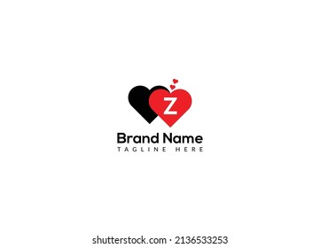 Abstract Z letter modern initial lettermarks love logo design