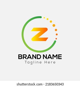 Abstract Z letter modern initial logo design with bubble icon.