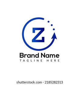 Abstract Z letter modern initial arrow logo design template