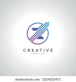 Abstract Z Letter Tech Logo Design. Initial Technology Elements.