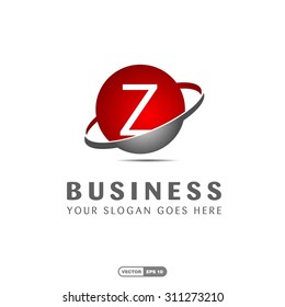 Abstract Z letter vector logo icon template. Red company logo, abstract logo, design element, creative idea. globe logo, planet logo, circle logo, swoosh logo, world logo, silver metal logo,