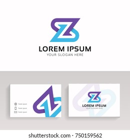 Abstract Z logo icon flat linear sign vector design.